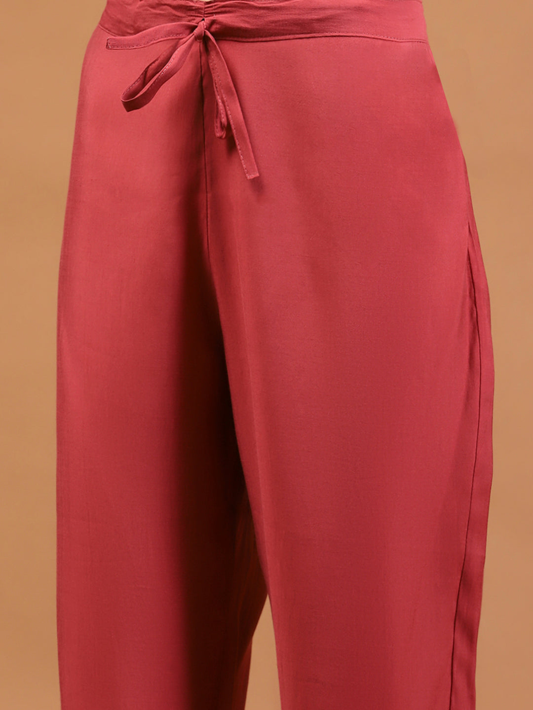 Neck Embroidered Muslin Kurta With Pants &amp; Dupatta