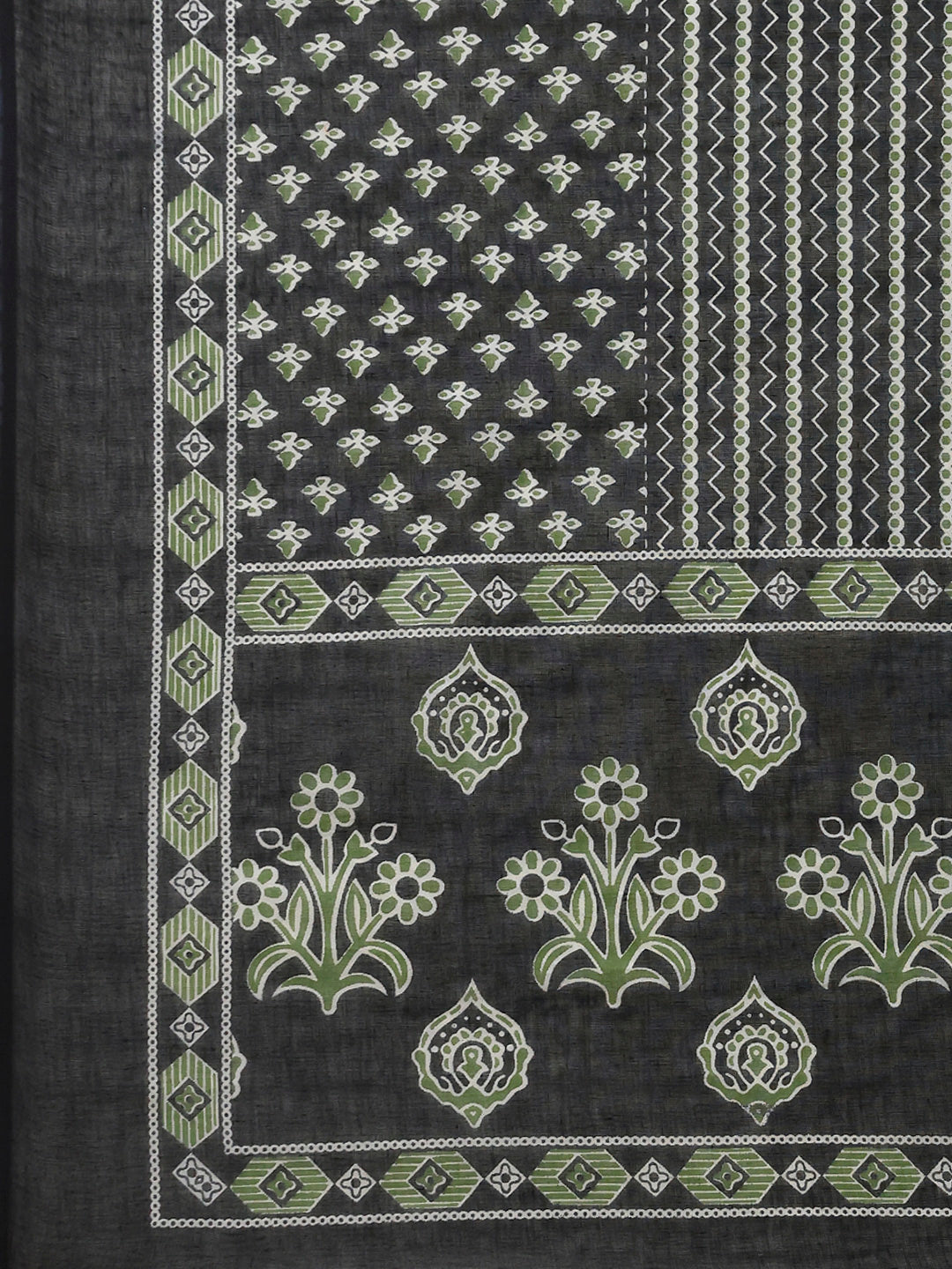 Printed Cotton Blend Kurta With Pants &amp; Dupatta