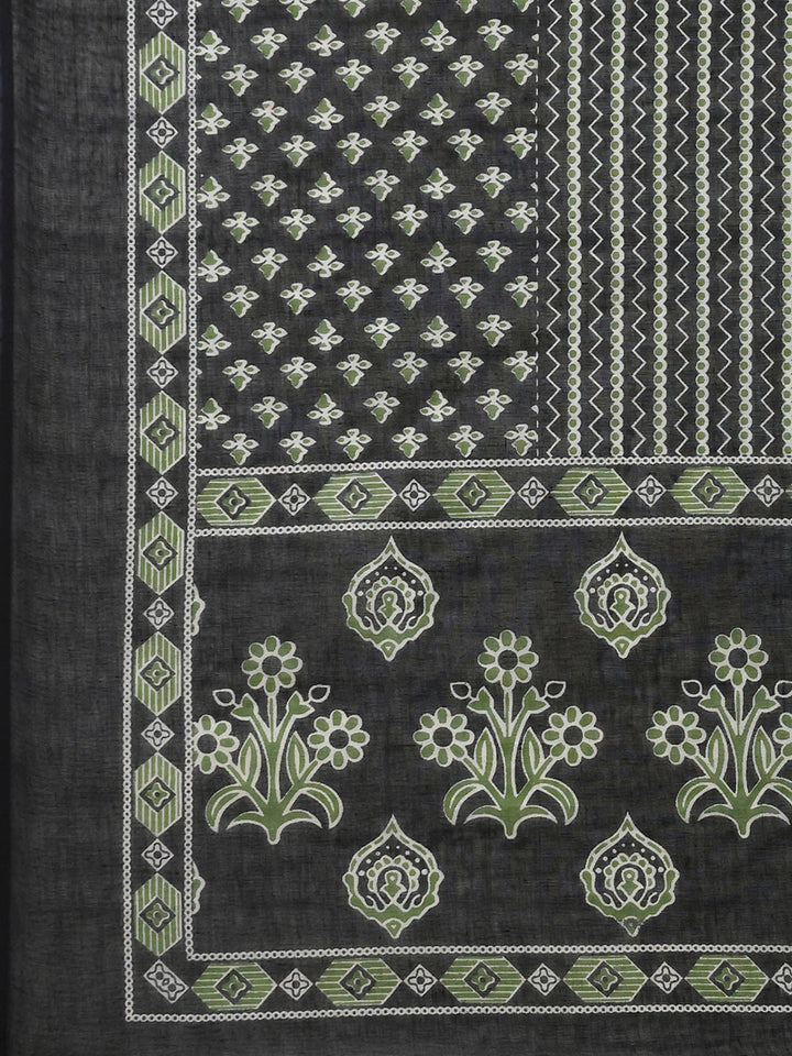 Printed Cotton Blend Kurta With Pants &amp; Dupatta