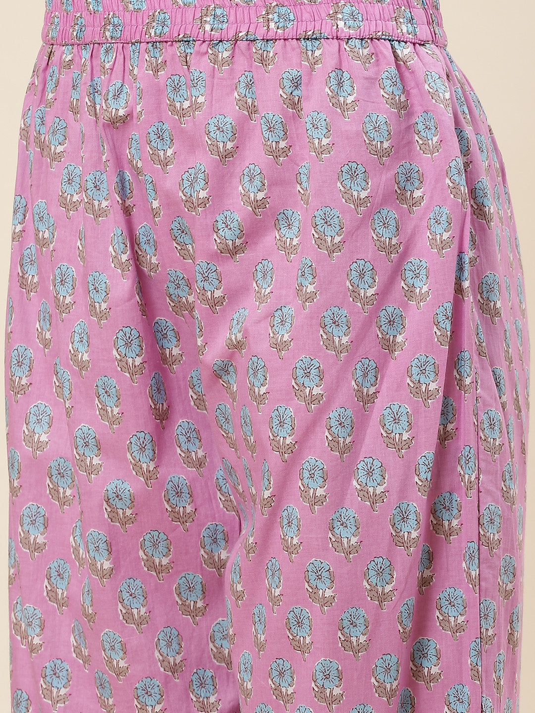Floral Printed Cotton Kurta With Palazzo