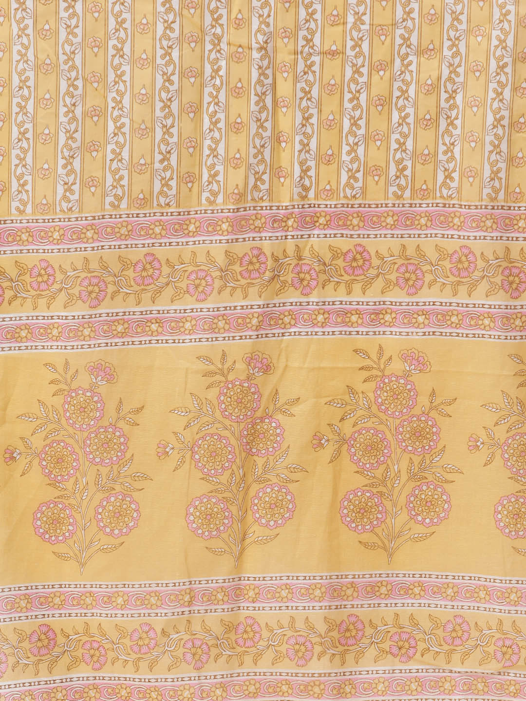 Floral Printed Cotton Kurta With Pants &amp; Dupatta