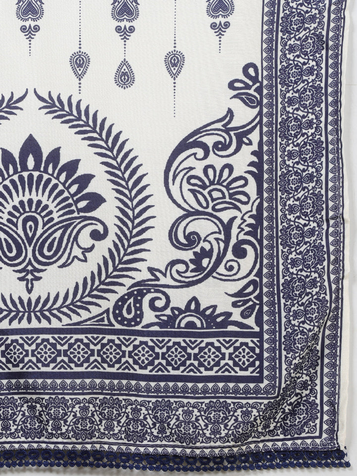 Printed Muslin Kurta With Pants &amp; Dupatta
