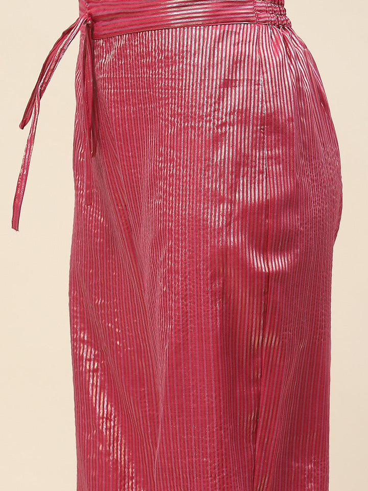 Plain Chanderi Kurta With Pants