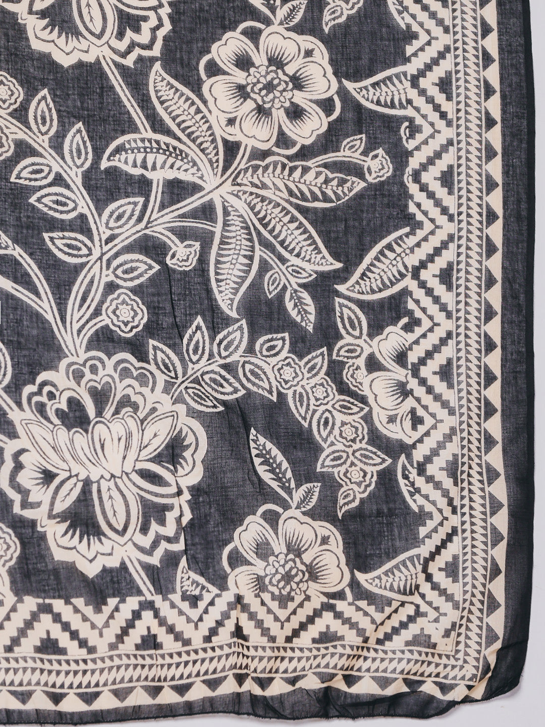 Printed Cotton Blend Kurta With Pants &amp; Dupatta