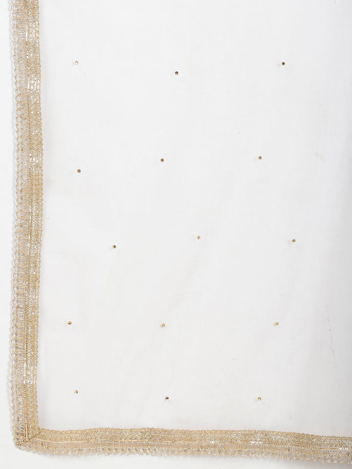 Zari Embroidered Georgette Choli With Lehenga &amp; Dupatta