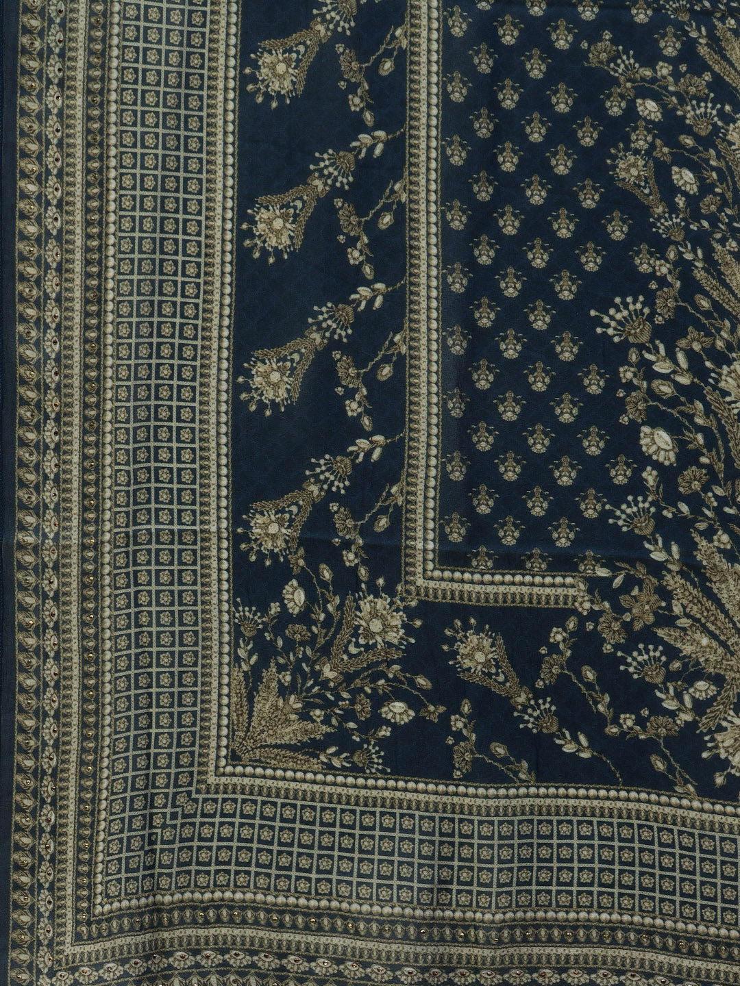 Digital Printed Crepe Kurta With Palazzo &amp; Dupatta