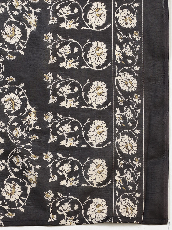 Printed Cotton Blend Kurta With Pants &amp; Dupatta