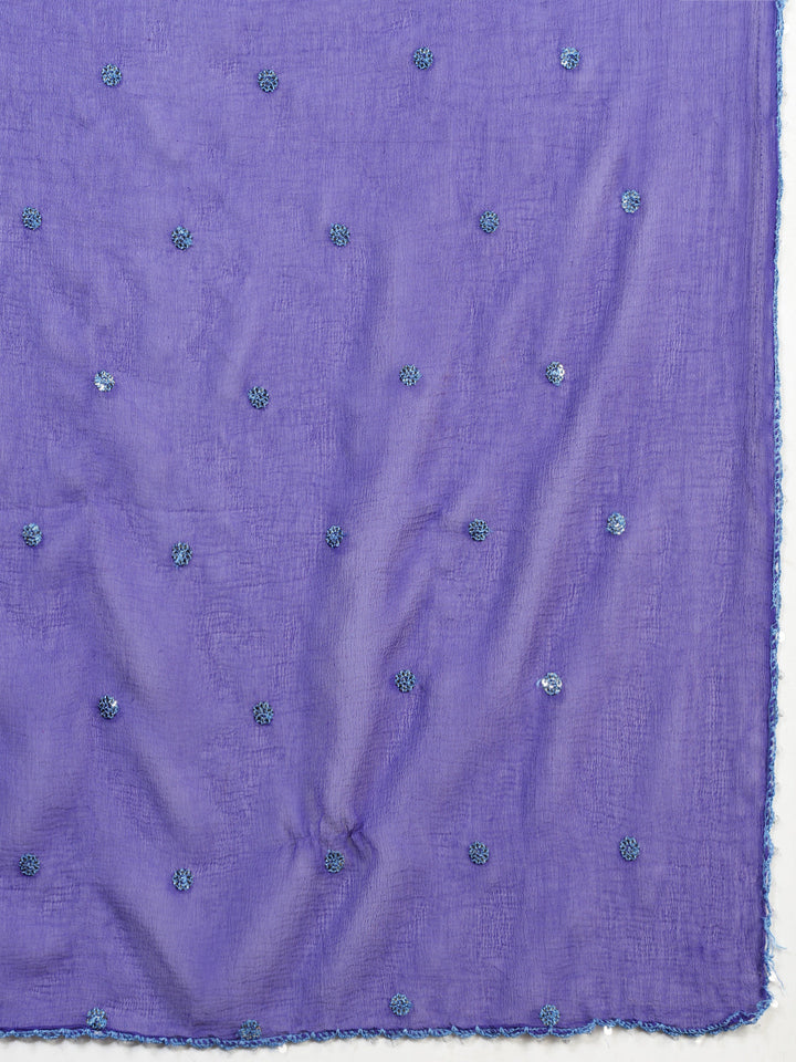 Embroidered Georgette Kurta With Pants &amp; Dupatta