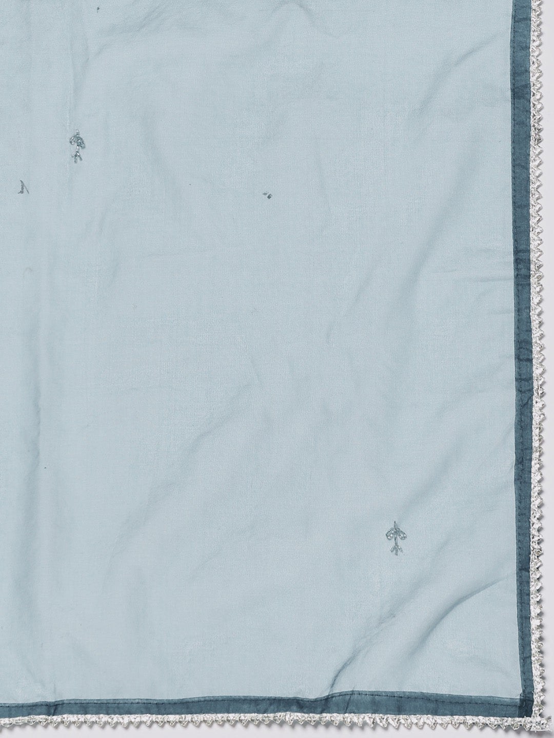 Embroidered Cotton Blend Kurta With Pants &amp; Dupatta