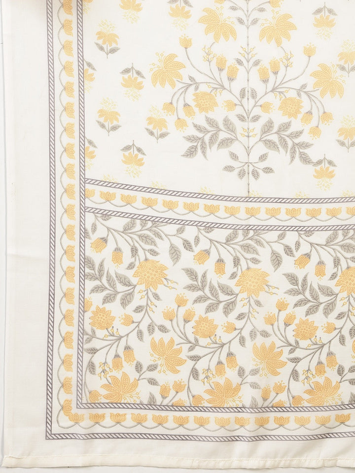 Printed Cotton Blend Kurta With Pant &amp; Dupatta