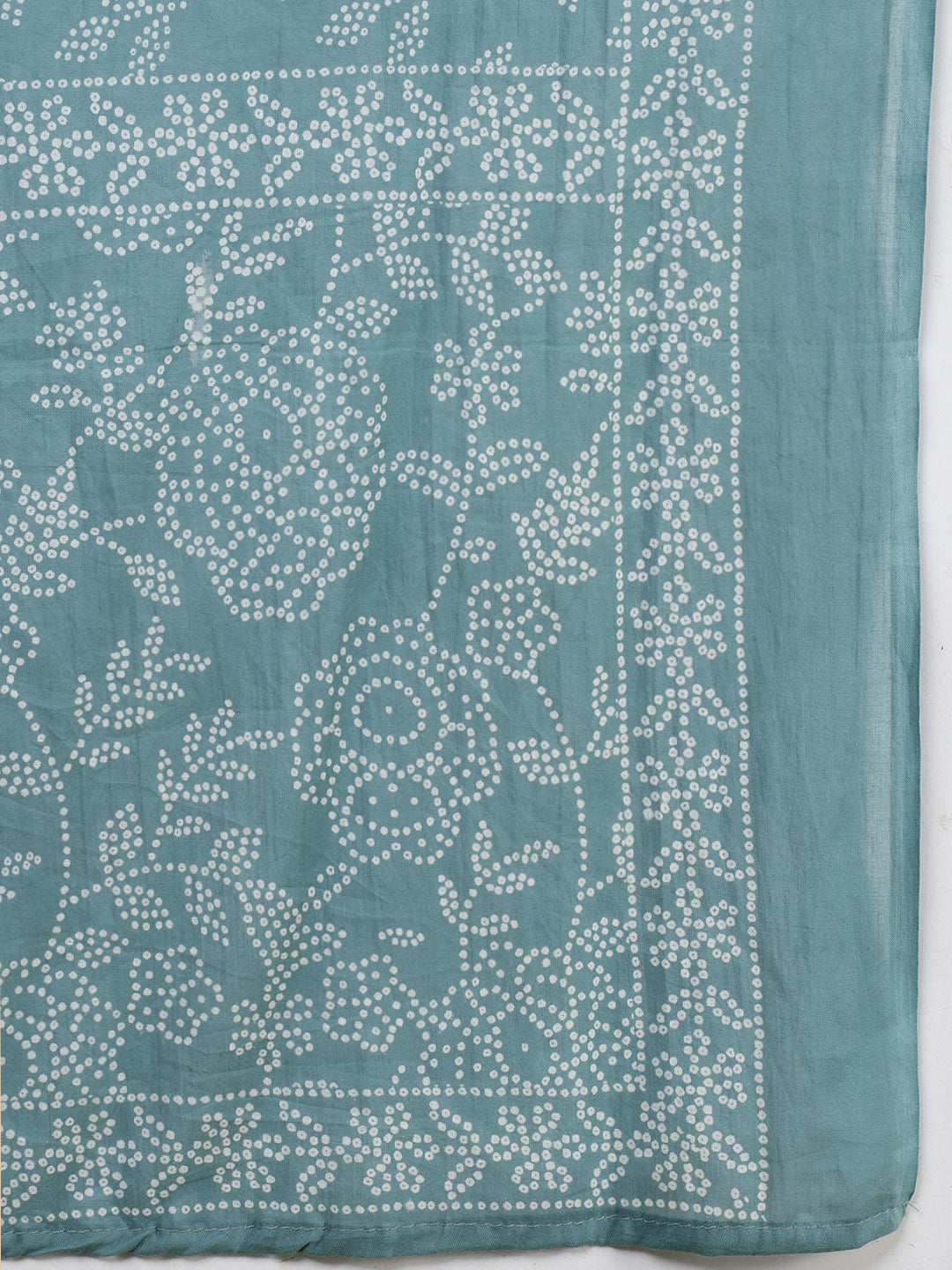 Embroidered Cotton Blend Kurta With Pants &amp; Dupatta
