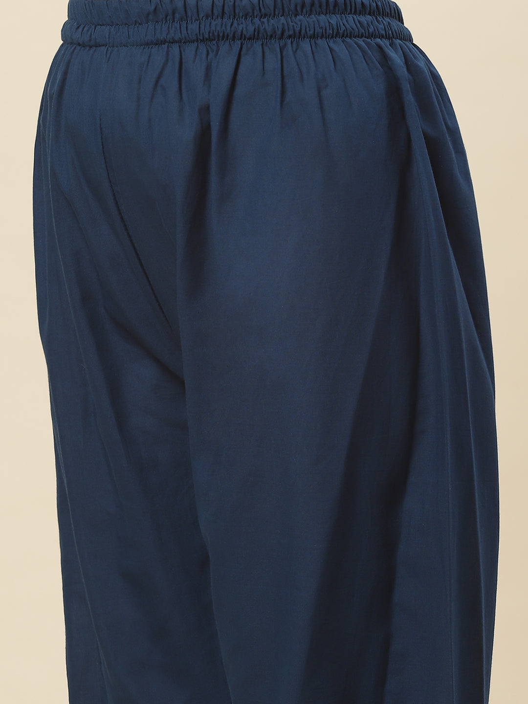 Printed &amp; Neck Embroidered Chanderi Kurta With Pants &amp; Dupatta