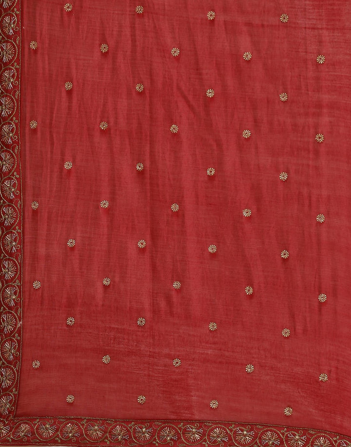 Resham Jaal Embroidered Cotton Chanderi Salwar Kameez Stitched Suit With Chanderi Dupatta