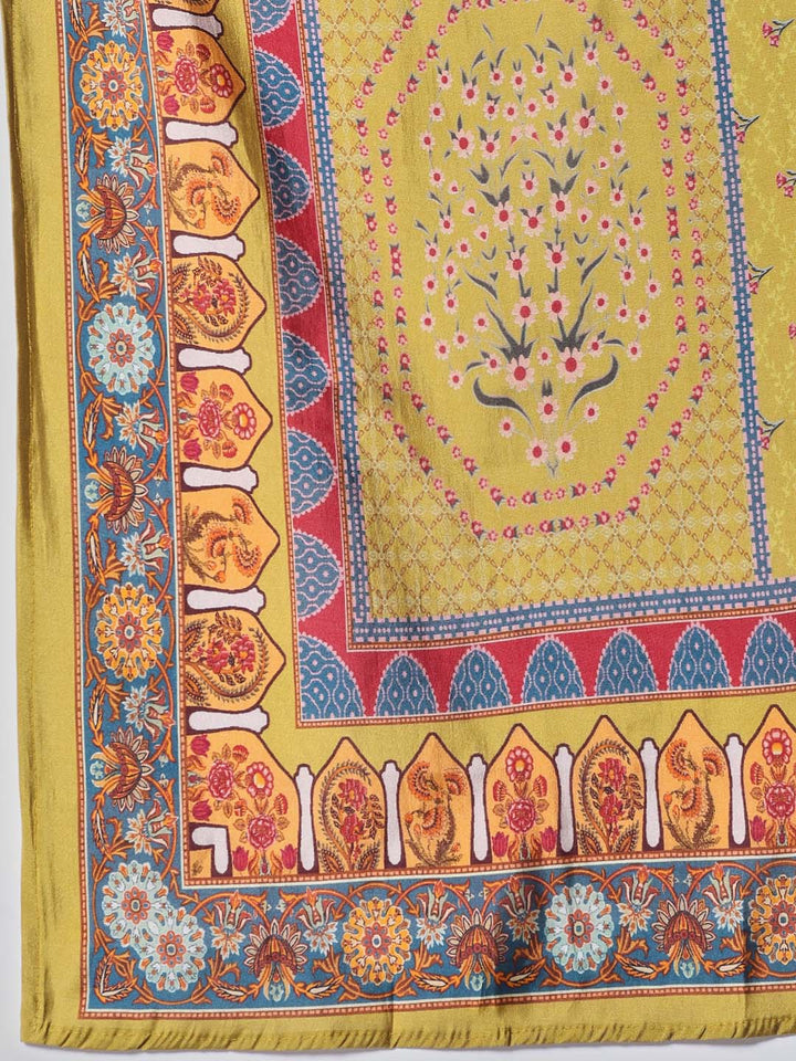 Printed Muslin Kurta With Pants &amp; Dupatta