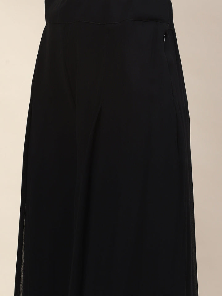 Sequin Embroidery Georgette Kurti With Palazzo &amp; Dupatta