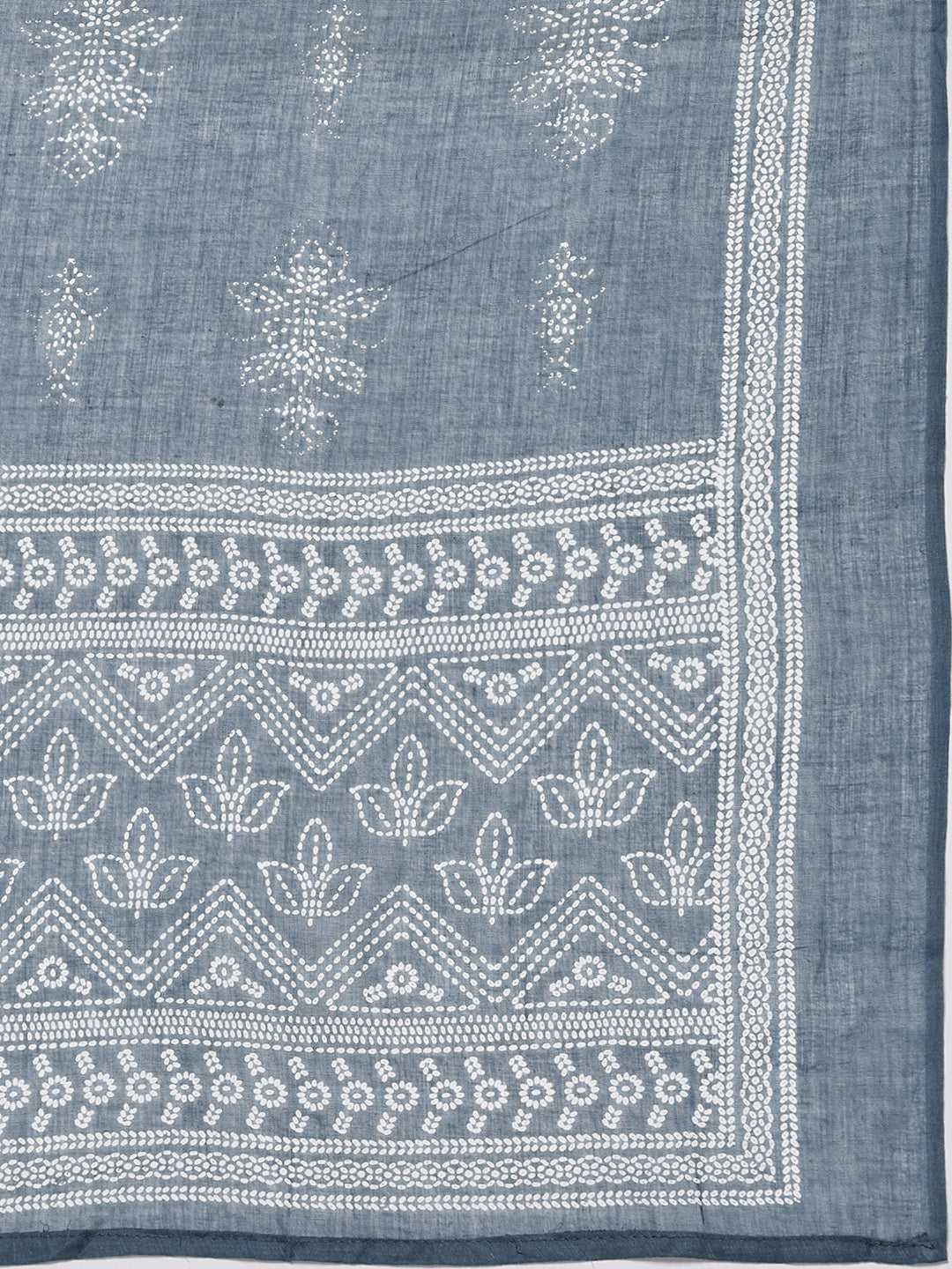 Printed Cotton Blend Kurta With Pants &amp; Dupatta