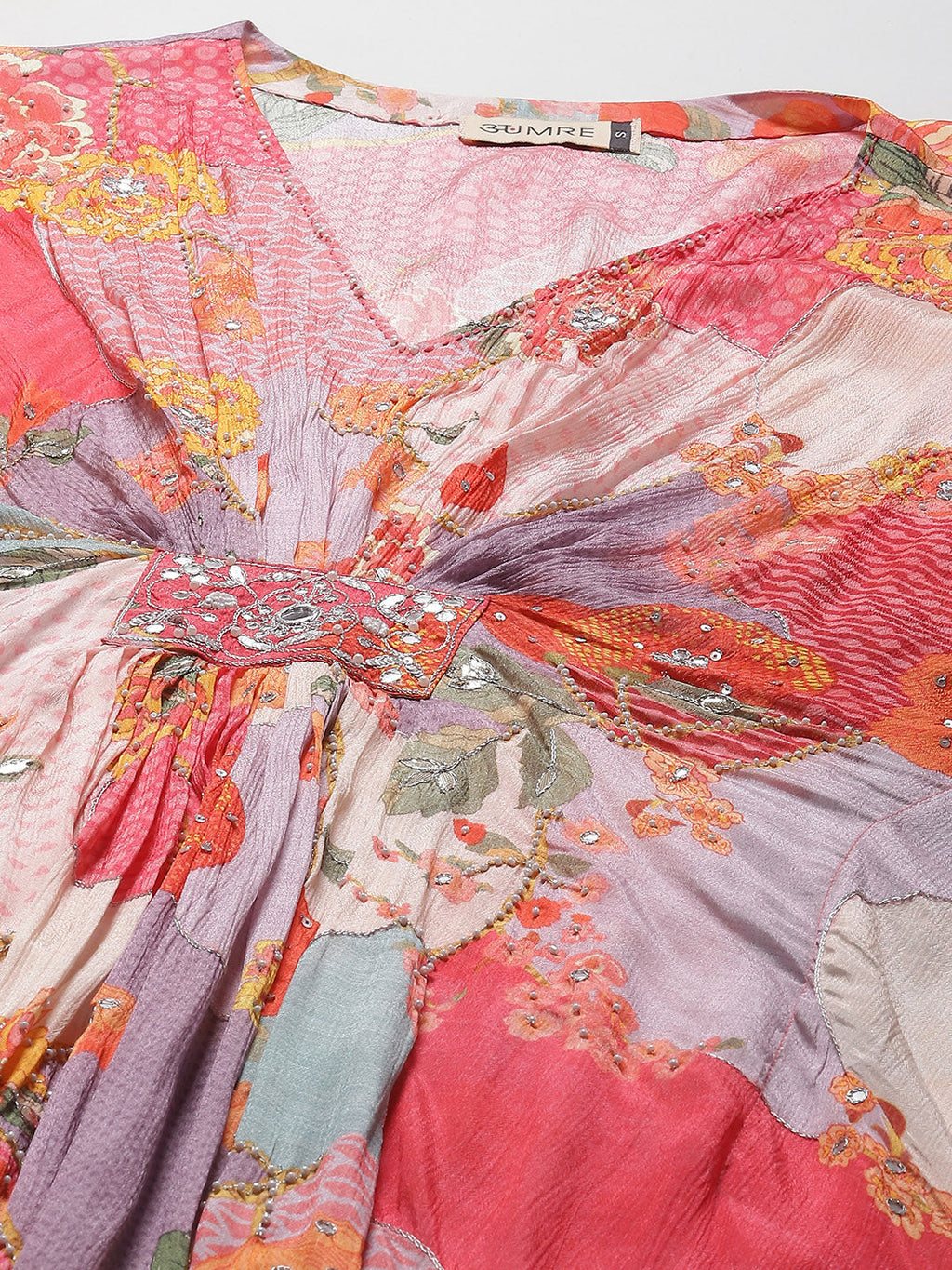Floral Printed Kaftan Muslin Kurta With Inner