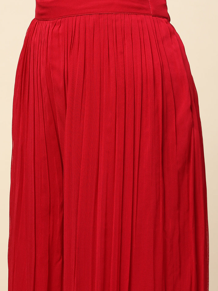 Resham Booti Embroidered Georgette Kurta With Palazzo &amp; Dupatta