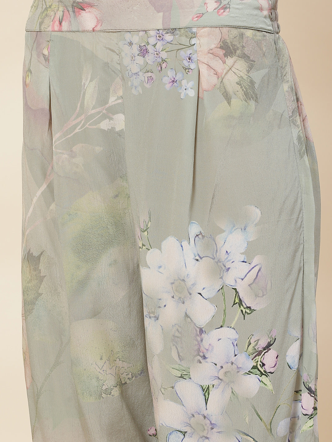 Printed Crepe Kurta With Pants