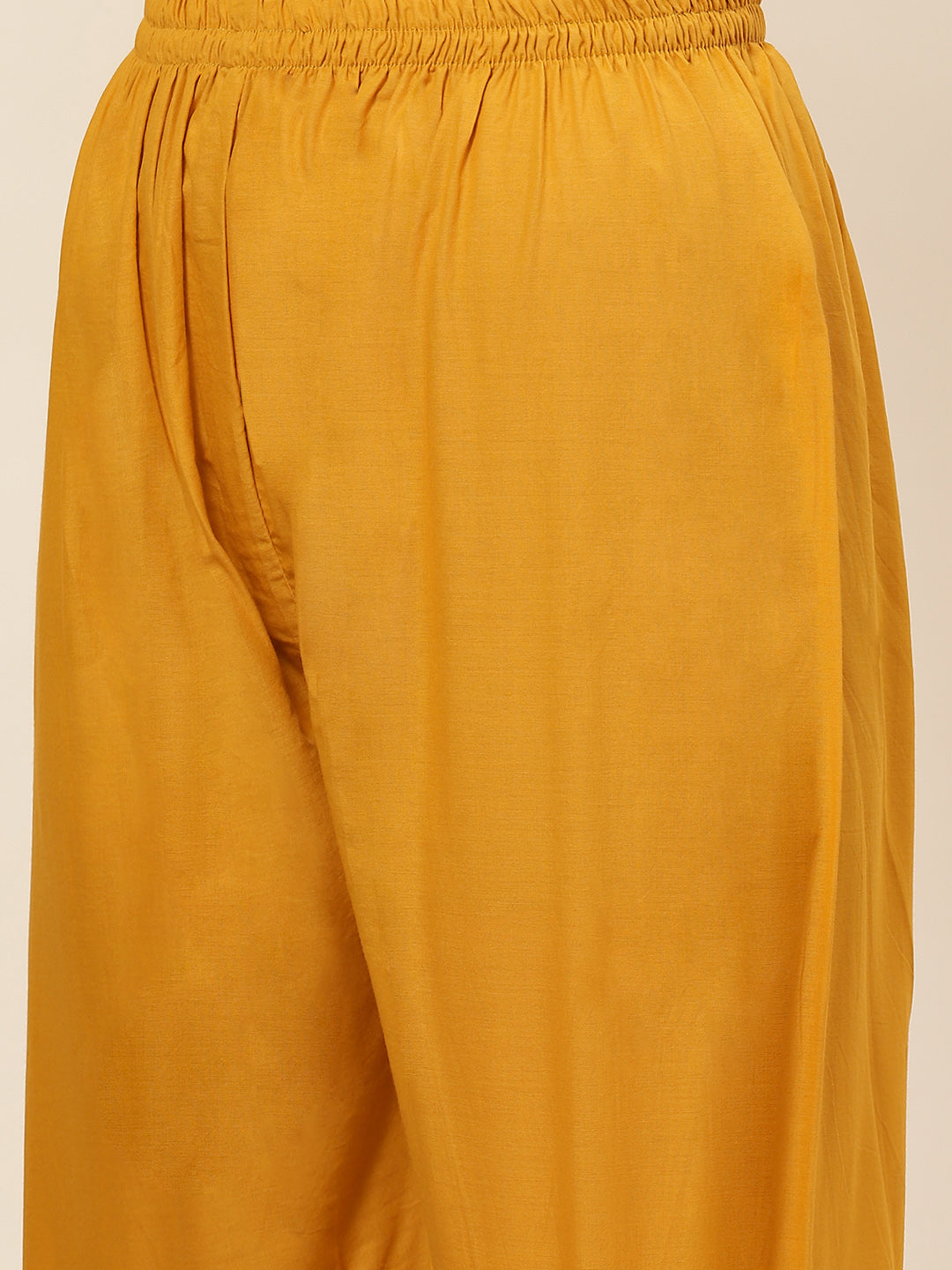 Printed &amp; Neck Embroidered Chanderi Kurta With Pants &amp; Dupatta