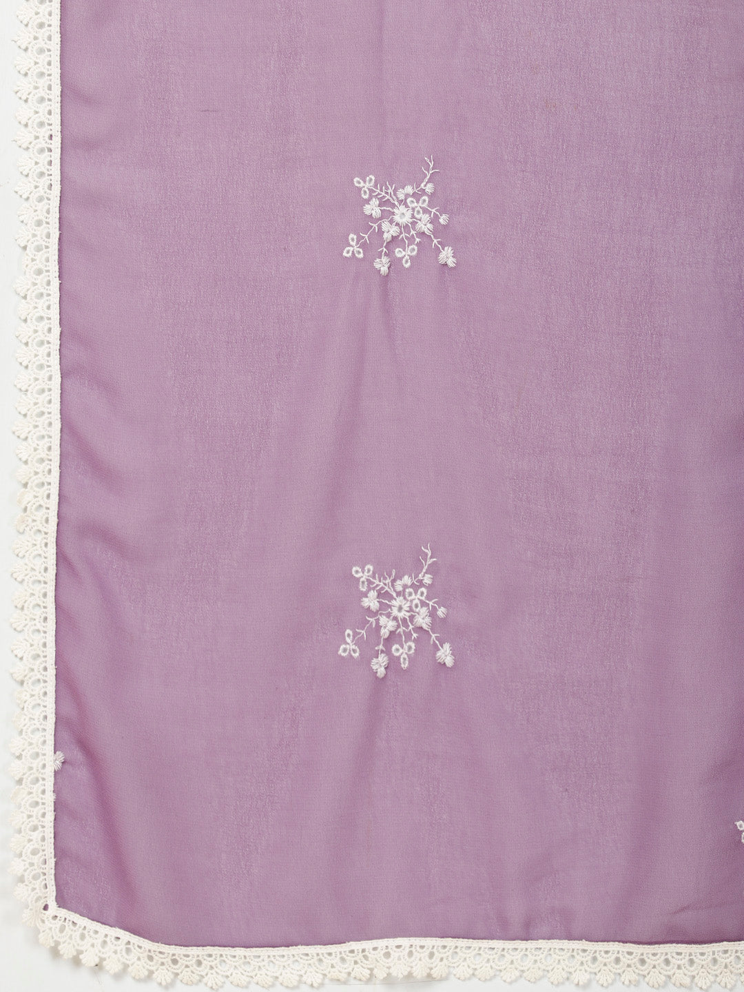 Embroidered Cotton Suit Set With Dupatta