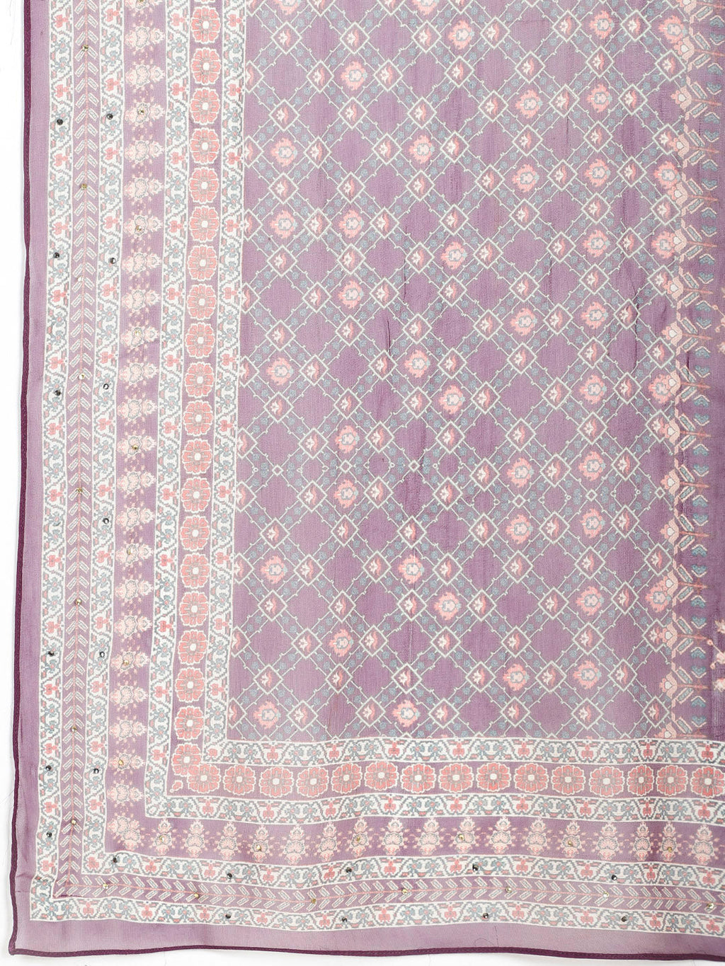 Digital Printed Crepe Kurta With Palazzo & Dupatta