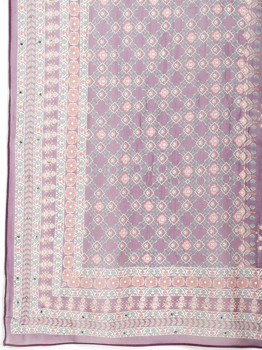 Digital Printed Crepe Kurta With Palazzo & Dupatta