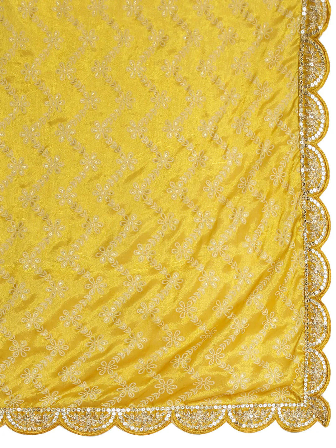 Neck Embroidered Cotton Kurta With Pants &amp; Dupatta