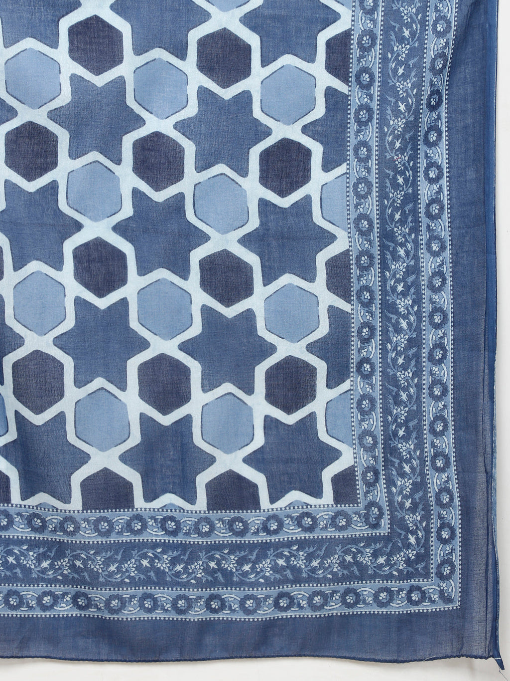 Floral Printed Cotton Suit Set with Dupatta