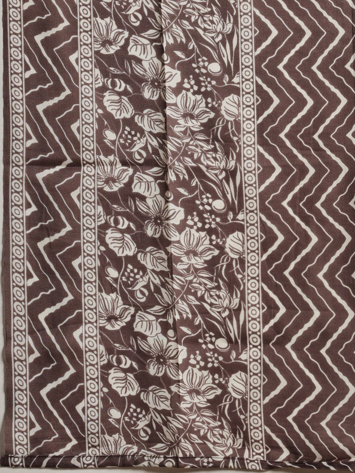 Printed Cotton Kurta With Pant &amp; Dupatta