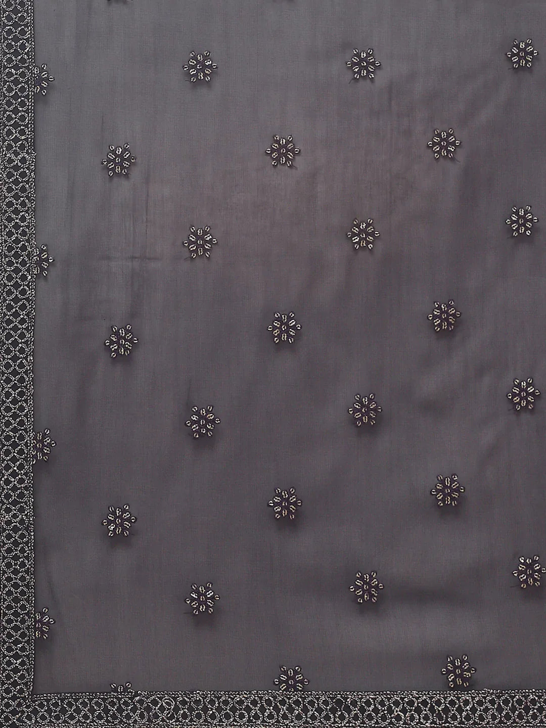 Resham Embroidered Georgette Kurta With Churidar &amp; Dupatta