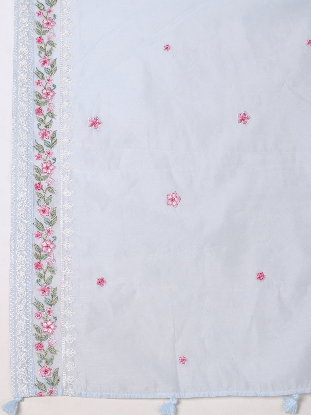 Embroidered Chanderi Kurta With Pant &amp; Dupatta
