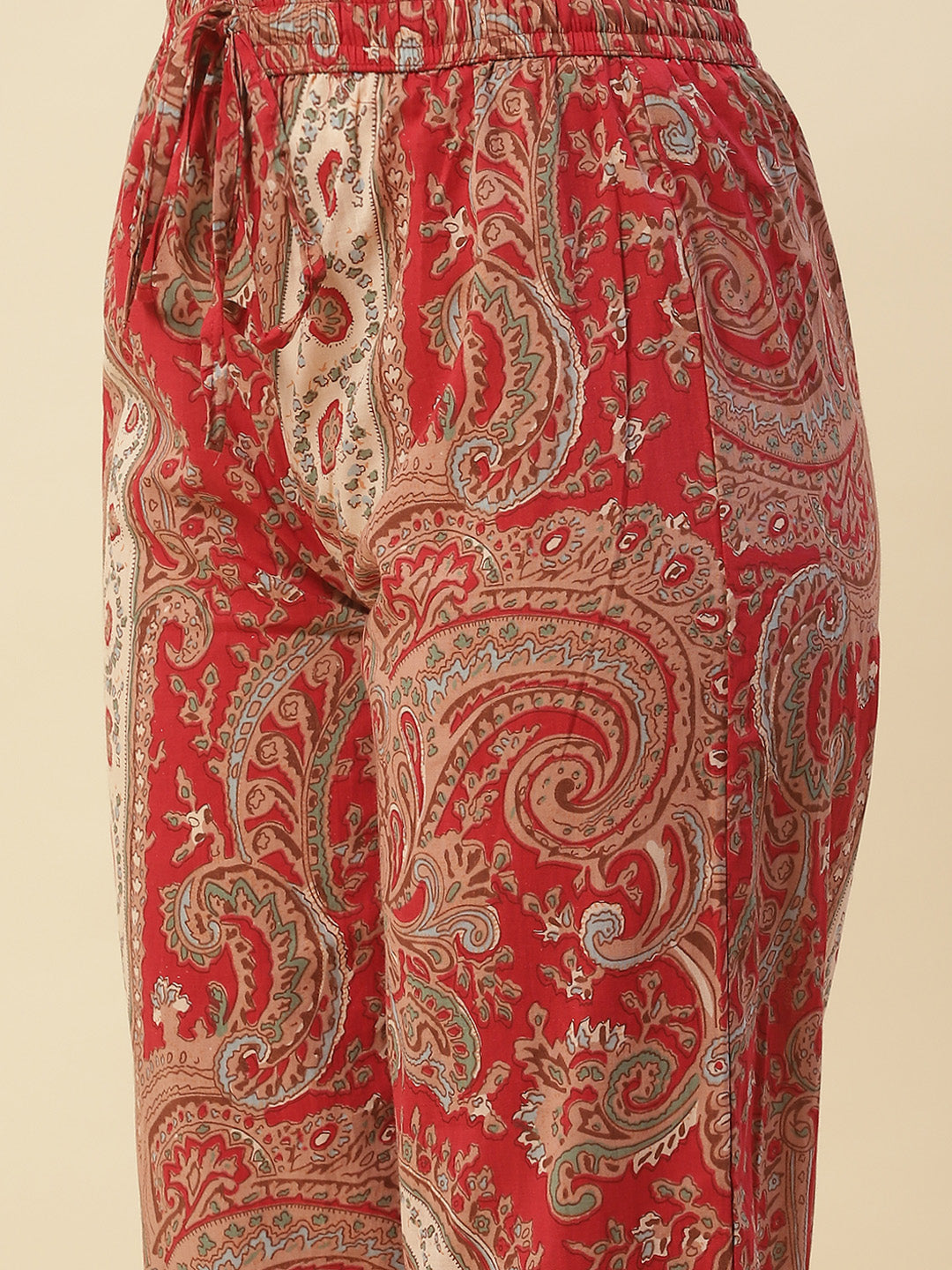 Paisley Printed Cotton Kurta With Pants