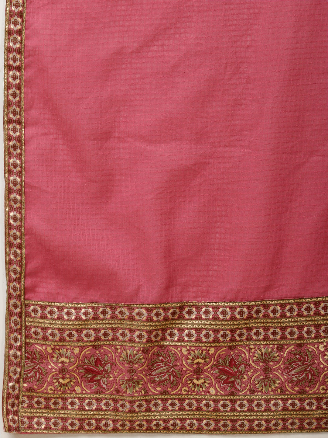 Floral Block Printed Anarkali Kurta With Pants &amp; Dupatta