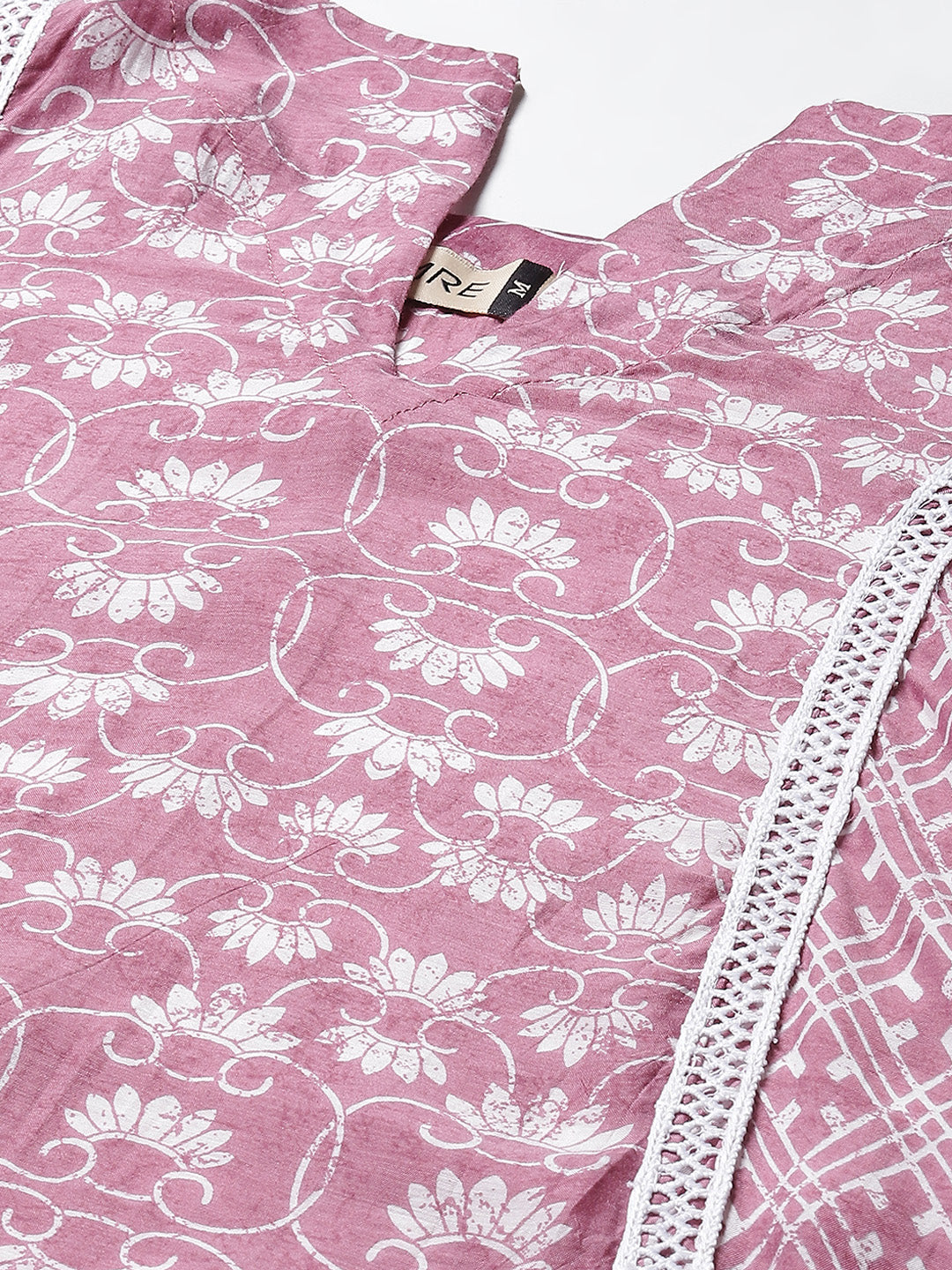 Floral Printed Muslin Kurta