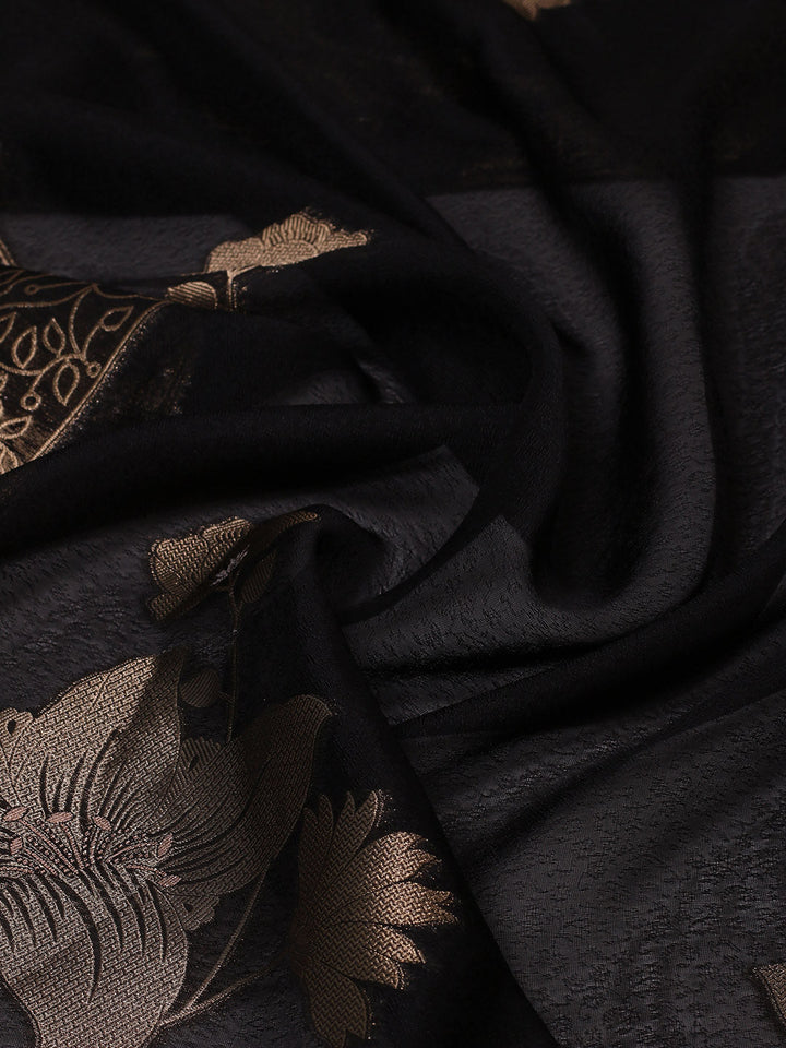 Embroidered Art Silk Suit With Pant &amp; Dupatta