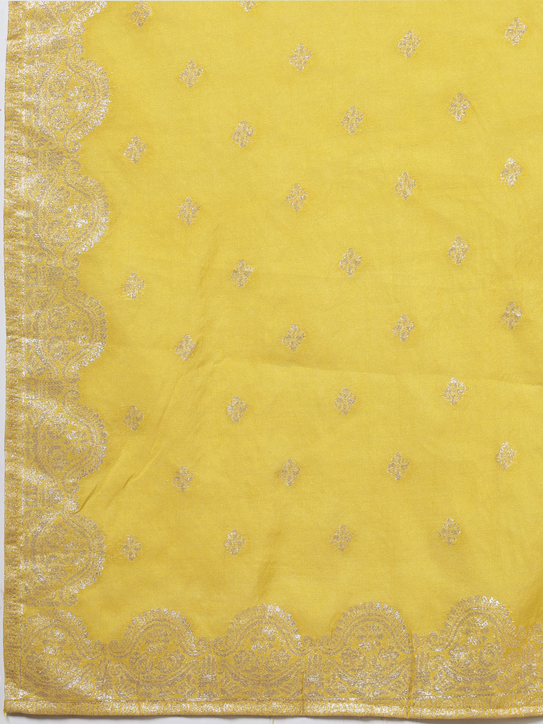 Embroidered Muslin Kurta With Pants &amp; Dupatta