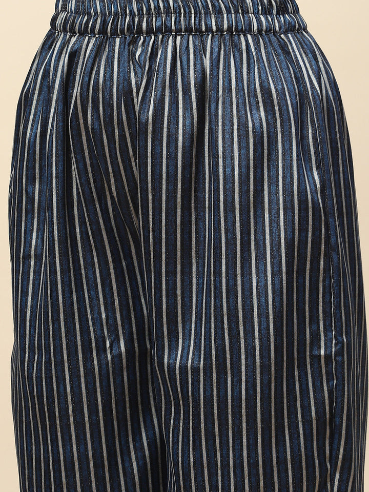 Printed Tussar Kurta with Pants &amp; Dupatta