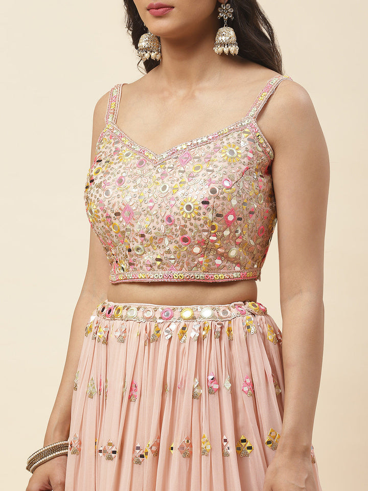 Georgette Lehenga with Crop Top