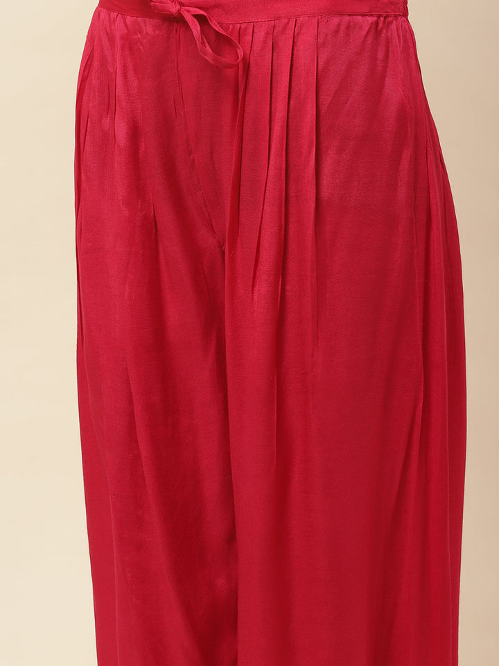 Floral Printed Chiffon Kurta With Pants &amp; Dupatta