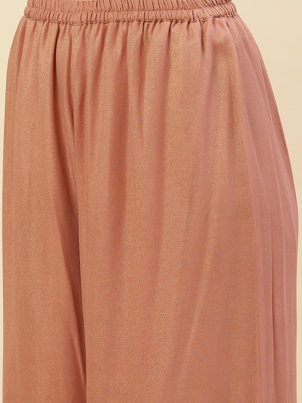 Embroidered Georgette Kurti With Palazzo And Dupatta
