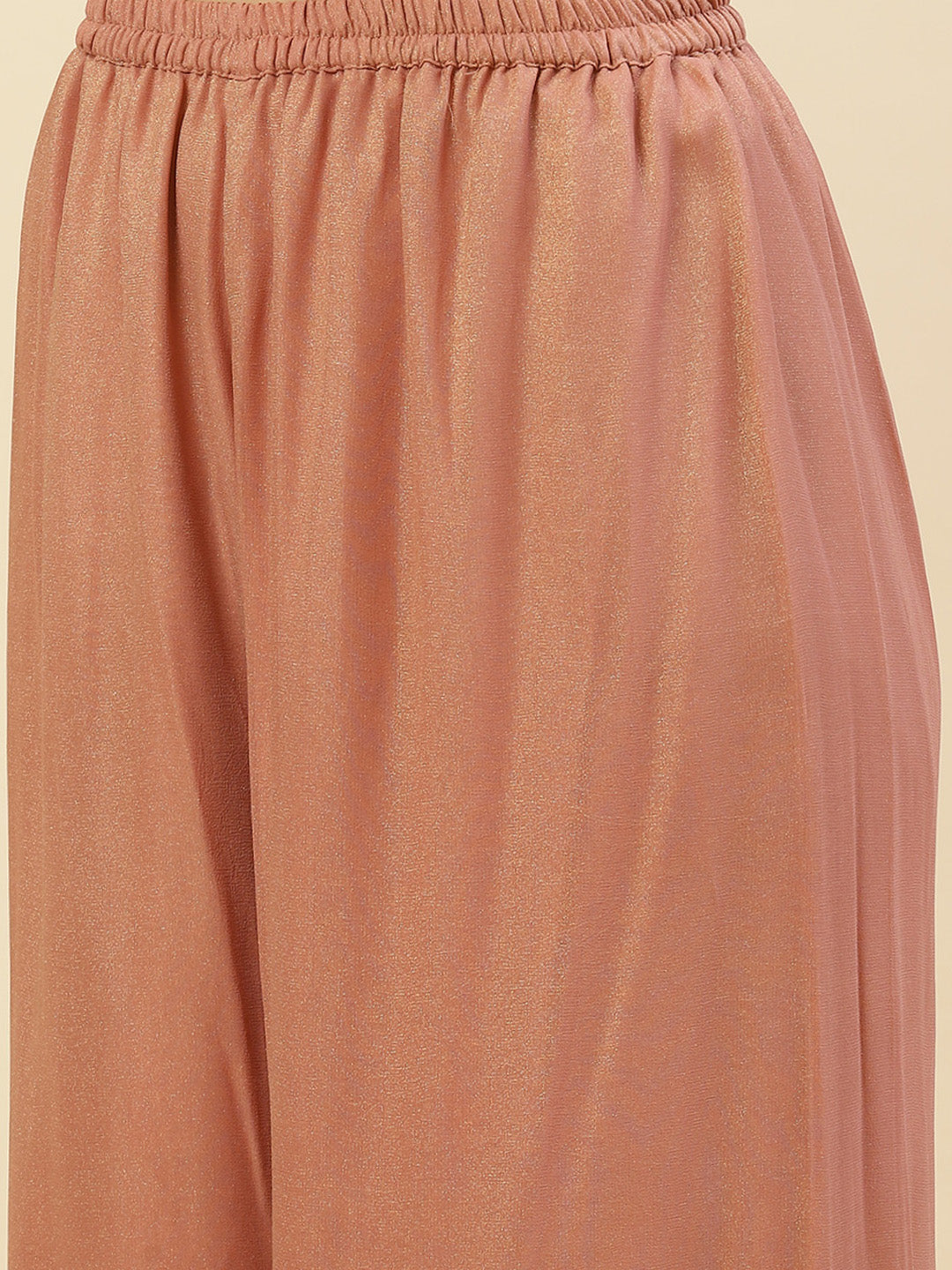 Embroidered Georgette Kurti With Palazzo And Dupatta