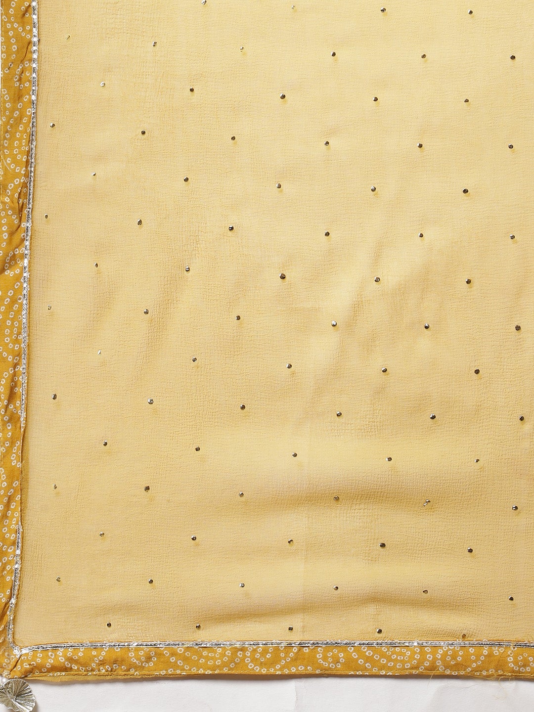 Bandhani Printed Cotton Muslin Stitched Salwar Kameez With Chiffon Dupatta