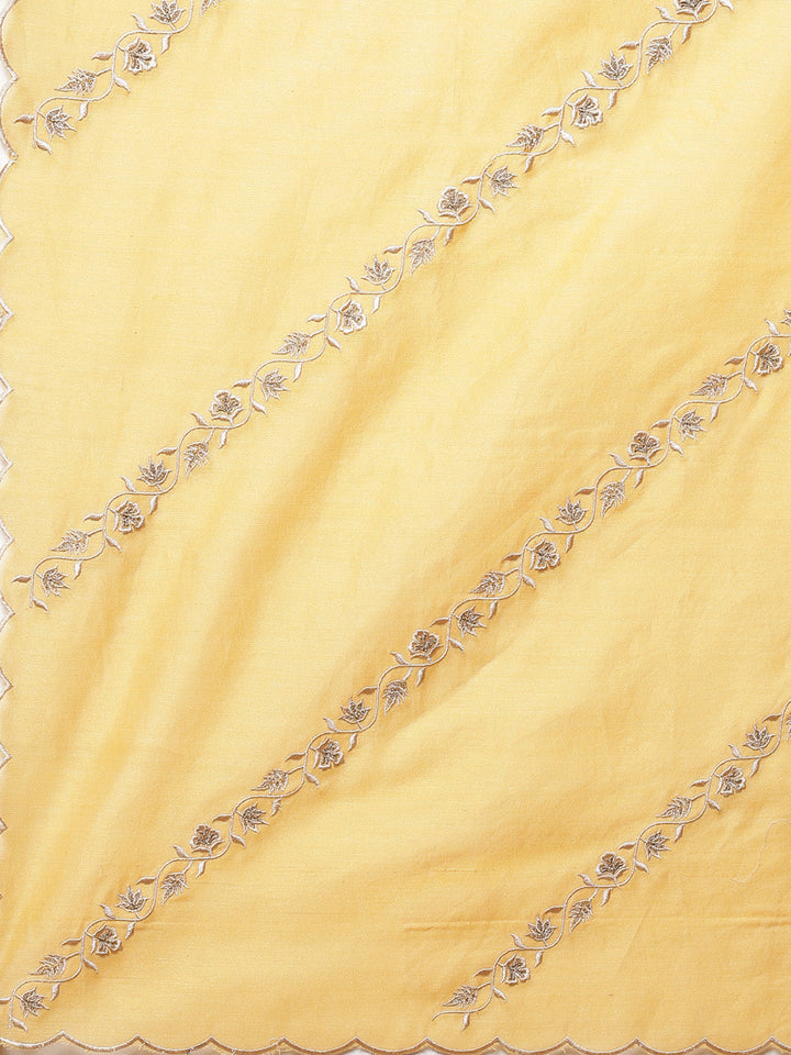 Resham Jaal Cotton Chanderi Stitched Salwar Kameez With Embroidered Dupatta