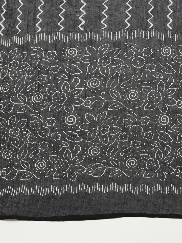Printed Cotton Kurta With Pant &amp; Cotton Dupatta