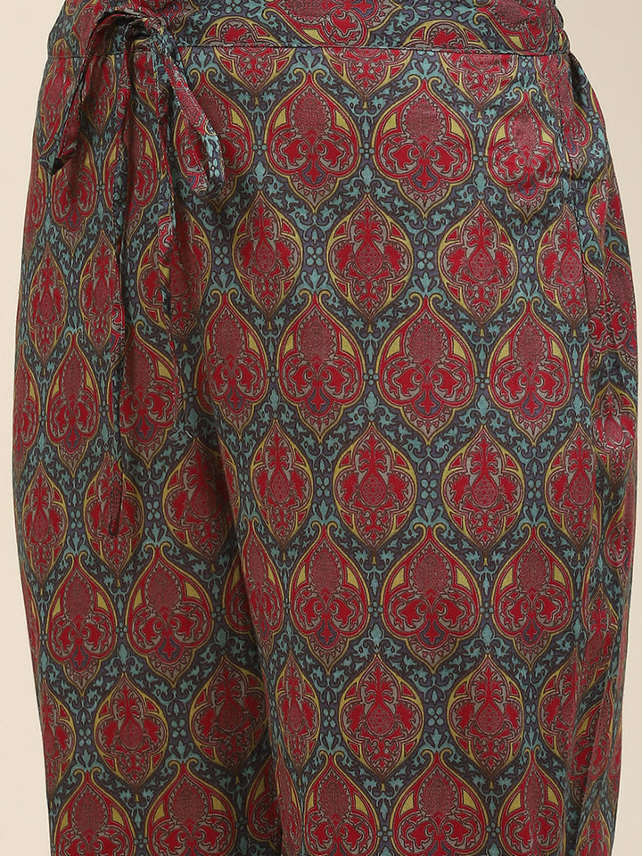 Floral Printed Cotton Kurta With Pants