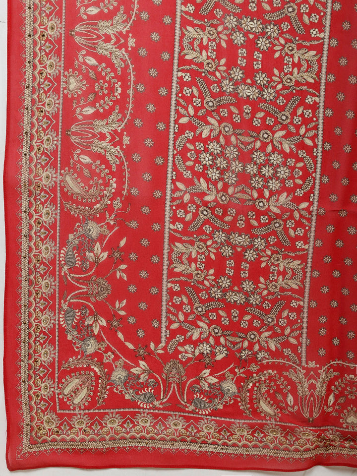 Digital Print Crepe Suit Set With Dupatta