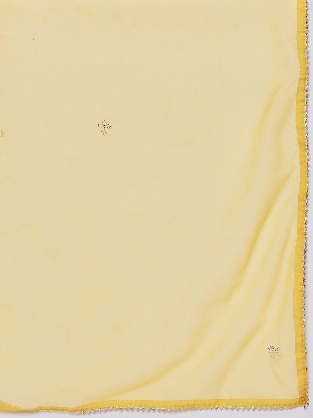 Embroidered Cotton Blend Kurta With Pants &amp; Dupatta