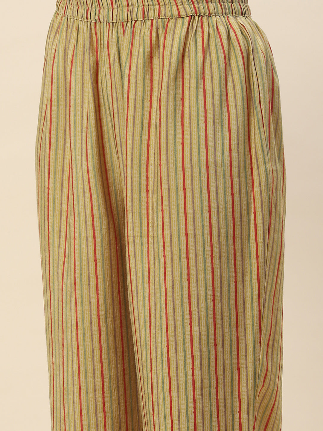 Yoke Embroidery Cotton Kurta With Pants