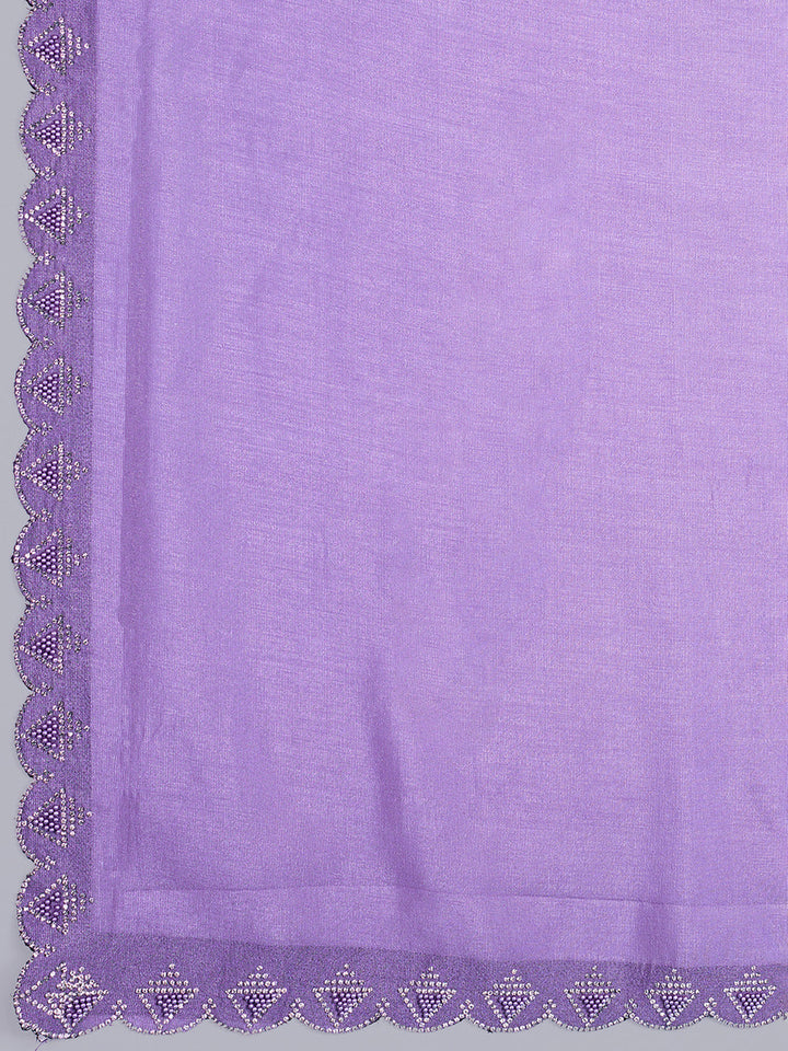 Embroidered Chinon Saree